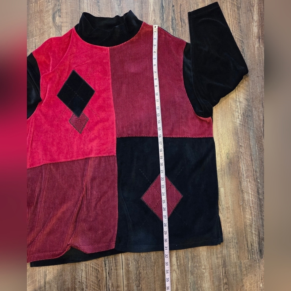 ERIKA III Collection Color Block Patchwork Tunic Top Size 3X - Picture 7 of 8